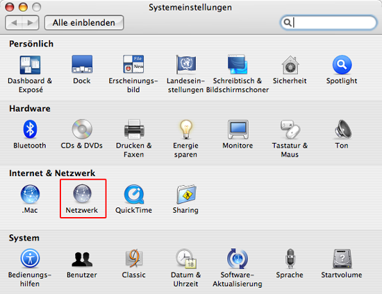 Mac OS X - Systemeinstellungen