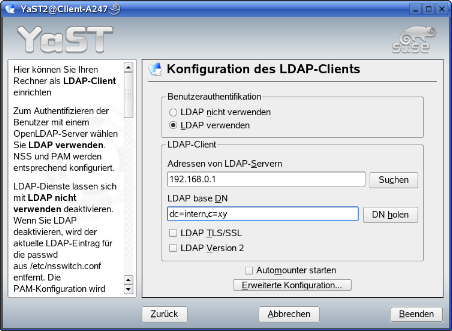 Linux - LDAP verwenden