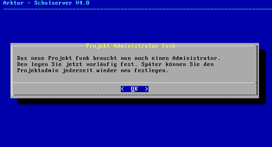 Projektadmin neu