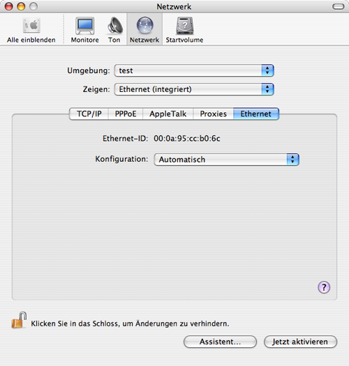 Mac OS X - MAC-Adresse ermitteln